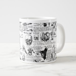 Caneca De Café Grande Livro de Anatomia de Da Vinci