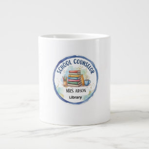 Caneca De Café Grande Livros de Aquarela Placa de Orientador Escolar E