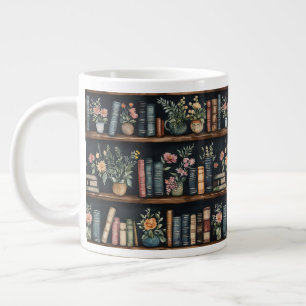 Caneca De Café Grande Livros Sem Fim Retro