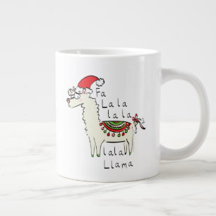 Caneca De Café Grande Llama Christmas Kids é engraçado