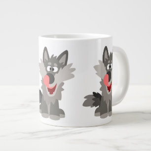 Caneca De Café Grande Lobo de Cartoon Bobo Bonito
