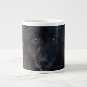Caneca De Café Grande Lobo negro