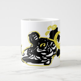 Caneca De Café Grande Lobo nuvem lua