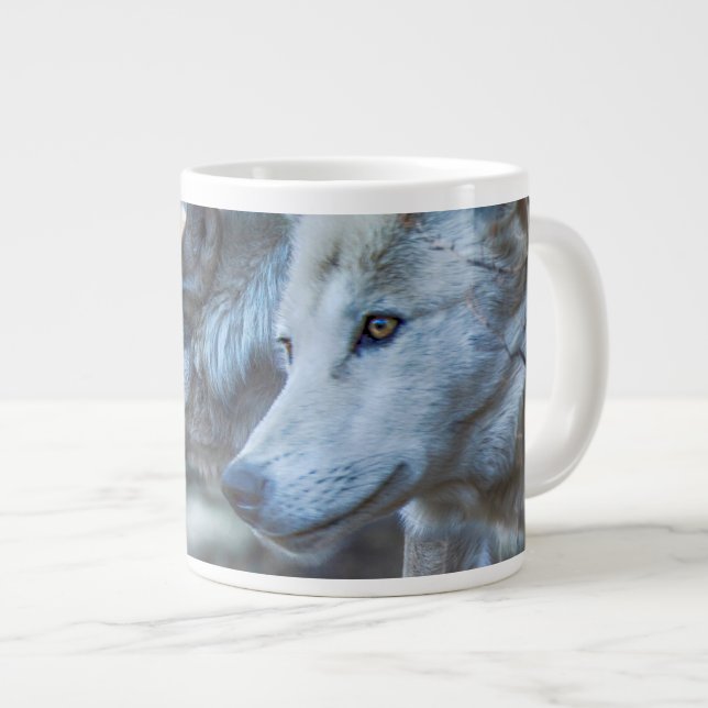 Caneca De Café Grande Lobos Sentinelas do Lobo Cinzento (Frente Esquerda)
