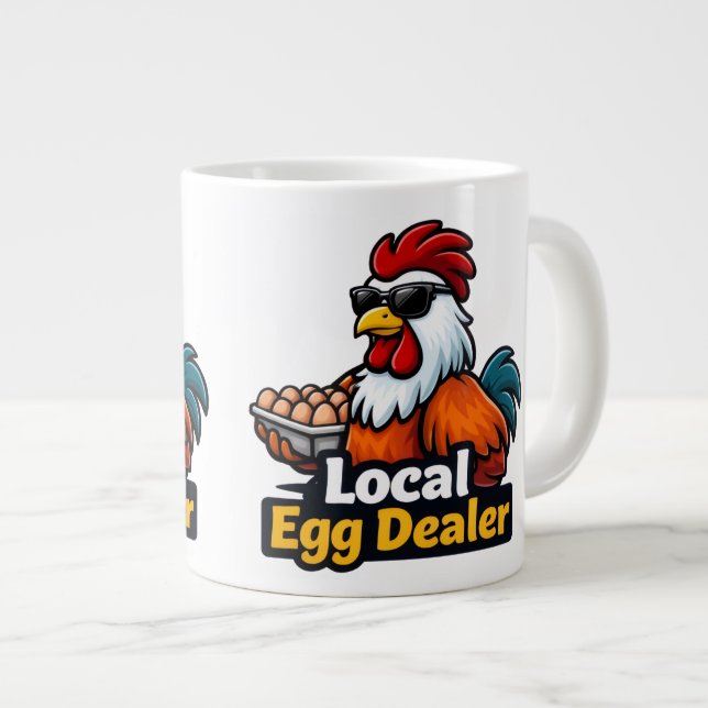 Caneca De Café Grande Local egg dealer, gansta, roster. (Frente Esquerda)