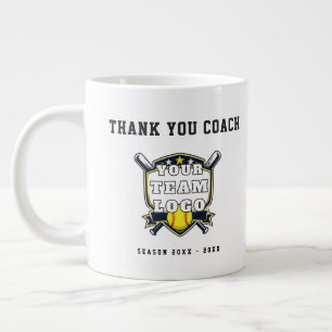 Caneca De Café Grande Logotipo da Foto da Equipe de Softbol Obrigado Tre