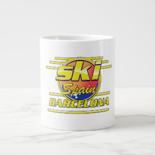 Caneca De Café Grande logotipo de Barcelona Espanha para esqui