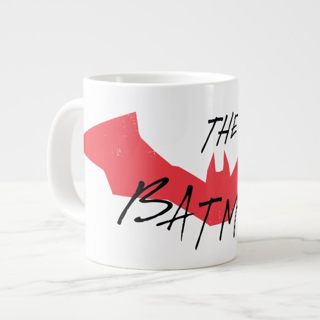 Caneca De Café Grande Logotipo de Bat Manuscrito de Batman (Frente Esquerda)