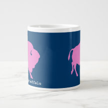 Logotipo de búfalo rosa com url compre