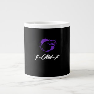 Caneca De Café Grande Logotipo de Corvo Engraçado F-Caw-F – Caws Para At