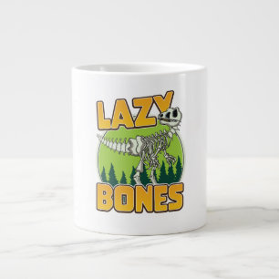 Caneca De Café Grande Logotipo de desenho animado do Bones preguiçoso