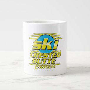 Caneca De Café Grande Logotipo de esqui Crested Butte Colorado 80s