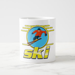 Caneca De Café Grande Logotipo de esqui retrô dos anos 90