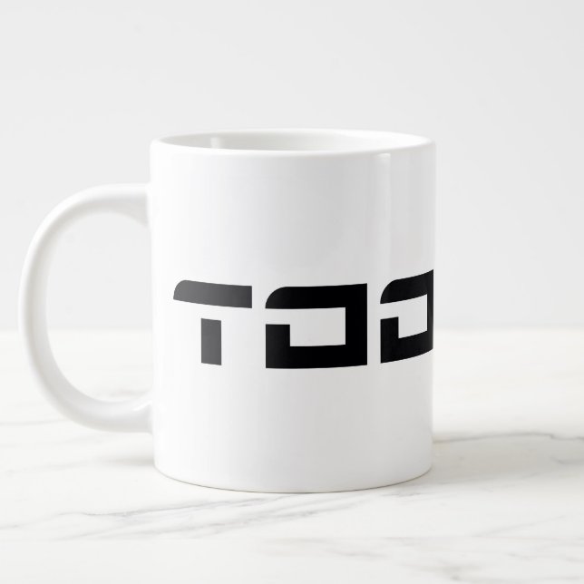 Caneca De Café Grande Logotipo de fonte futurística do Toonami (Esquerda)