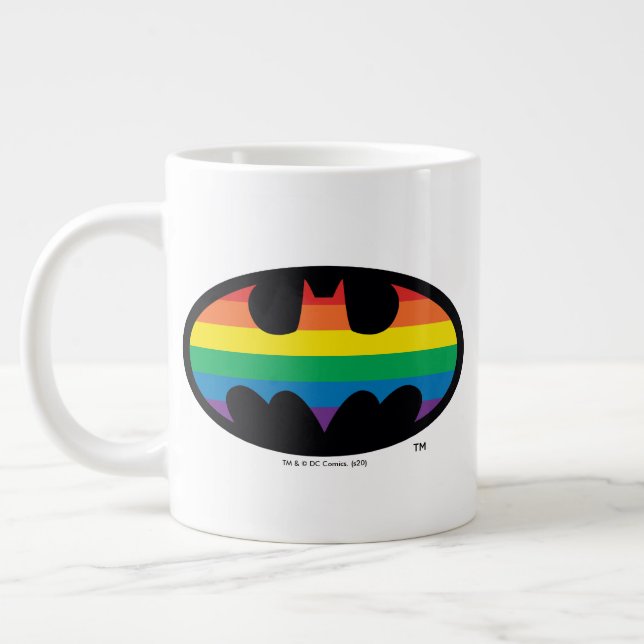 Caneca De Café Grande Logotipo do Batman Rainbow (Esquerda)