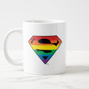 Caneca De Café Grande Logotipo do Super-Homem arco-íris
