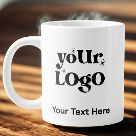 Caneca De Café Grande Logotipo e texto minimalistas