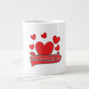 Caneca De Café Grande Logotipo estilo vintage Amo Dinamarca