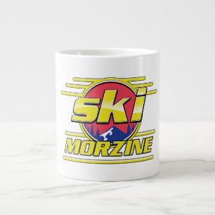 Caneca De Café Grande Logotipo Morzine França Esqui 80s