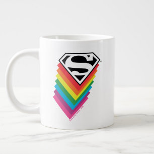 Caneca De Café Grande Logotipo Rainbow em camadas superiores