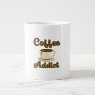 Caneca De Café Grande Logotipo retrô de Viciado em Café