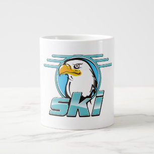 Caneca De Café Grande Logotipo Retro Golden Eagle Ski