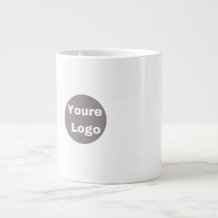 Caneca De Café Grande Logotipo Simples e Camiseta de Negócios com Texto