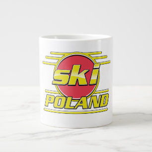 Caneca De Café Grande logotipo Ski Polônia 80s