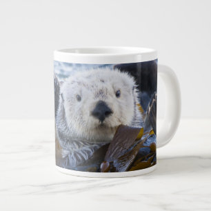 Caneca De Café Grande Lontra marinha envolta em kelp