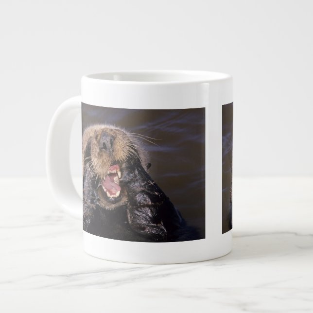 Caneca De Café Grande Lontras Marinhas, Enhydra lutris 6 (Frente Esquerda)