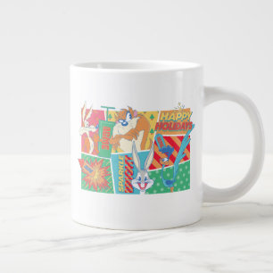 Caneca De Café Grande LOONEY TUNES™   Padrão Feliz Natal