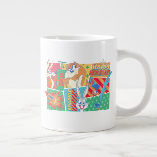 Caneca De Café Grande LOONEY TUNES™ | Padrão Feliz Natal