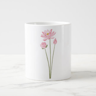 Caneca De Café Grande Lotus Flowers Botanical Illustration Coffee Mug