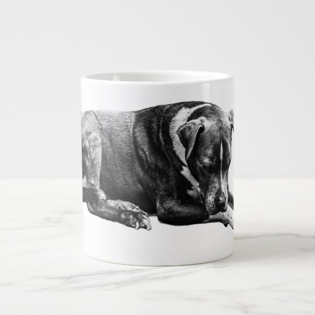 Caneca De Café Grande Lounge Dog Morning Mug (Frente)