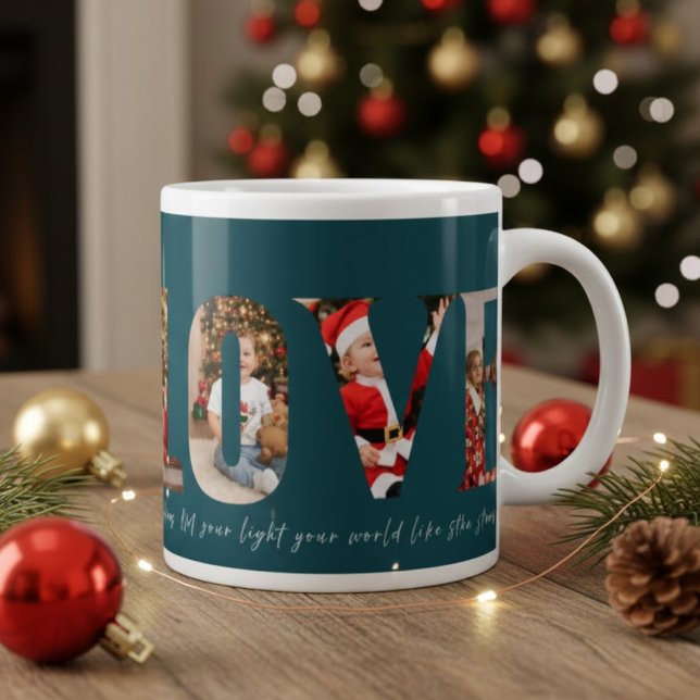 Caneca De Café Grande Love 4 photo modern minimal personalised gift coff (Criador carregado)