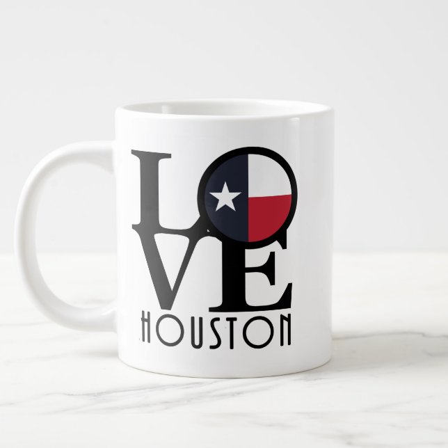 Caneca De Café Grande LOVE Houston 20oz (Esquerda)