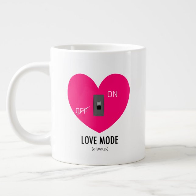 Caneca De Café Grande Love mode On (Esquerda)