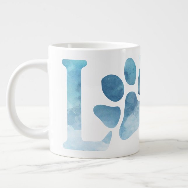 Caneca De Café Grande Love Paw Blue (Esquerda)