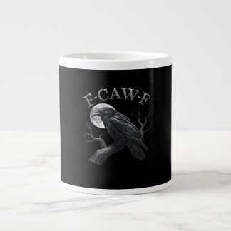 Caneca De Café Grande Lua de Pássaro Engraçado Corvo F-Caw-F Clássico Re