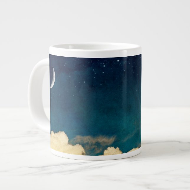 Caneca De Café Grande Lua E Paisagem (Frente Esquerda)