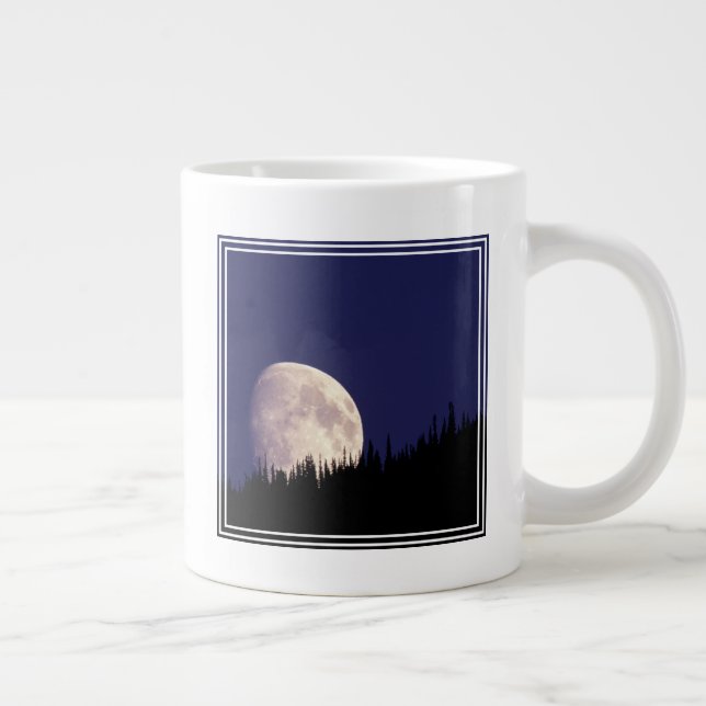 Caneca De Café Grande Lua & Floresta | Parque Nacional Glacier Montana (Direita)