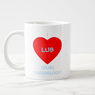 Caneca De Café Grande Lub Dub Coração Soa Cardiologista Engraçado