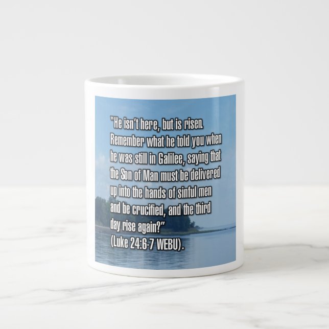 Caneca De Café Grande Lucas 24:6-7 WEBU Mug (Frente)
