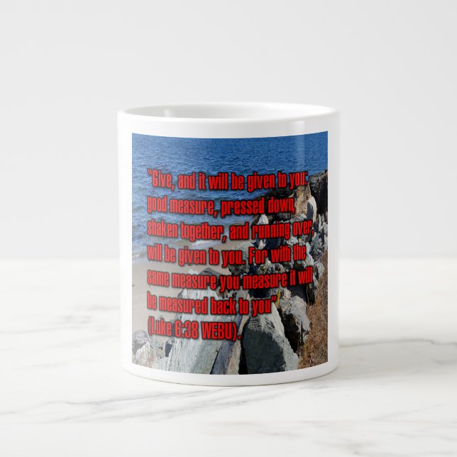 Caneca De Café Grande Lucas 6:38 WEBU Mug (Frente)