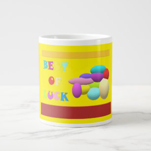 Caneca De Café Grande Luck Charm parabéns message yellow