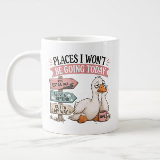 Caneca De Café Grande Lugares Divertidos aonde Não Irei Hoje Esgotamento