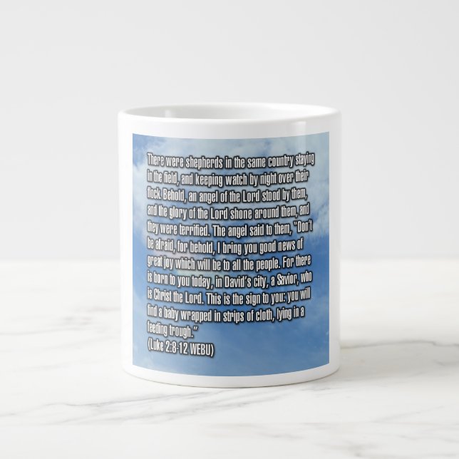 Caneca De Café Grande Luke 2:8-12 WEBU Mug (Frente)