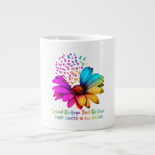 Caneca De Café Grande Lutar Contra o Câncer em Todas e Cada Cor Fita Flo