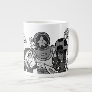 Caneca De Café Grande Luz e Starfish B&W Jumbo Mug