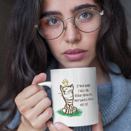Caneca De Café Grande MÁ CATTITUDE Engraçado Parente de Gato Engraçado